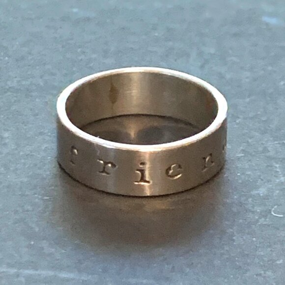 Far Fetched Sterling Silver 925 "Friends Forever" Engraved 6mm Band Ring Size 7 - Picture 5 of 13